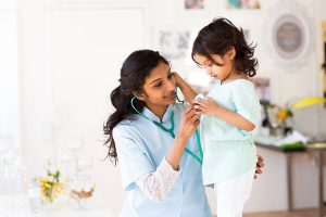 Pediatrician and little patient